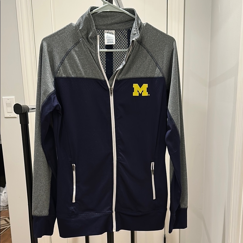 University of Michigan Navy and Gray Zip-Up Jacket with M Logo